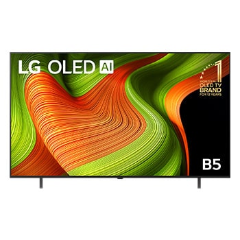 Front view of 65 inch LG OLED AI B5 4K Smart TV 2025 OLED65B5PSA