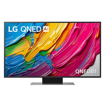 Front view of 50 inch LG QNED AI QNED81 4K Smart TV 2025 50QNED81ASA