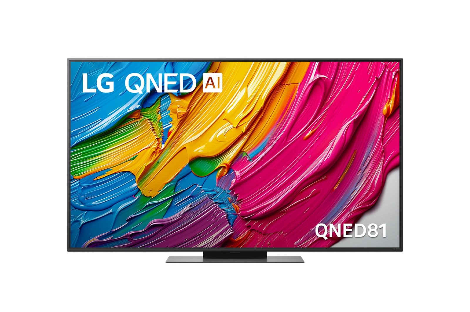 Front view of 55 inch LG QNED AI QNED81 4K Smart TV 2025 55QNED81ASA