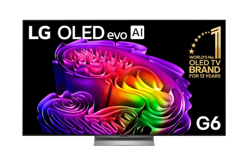 Front view of 77 Inch LG OLED evo AI G6 4K Smart TV 2026 OLED77G6PSB