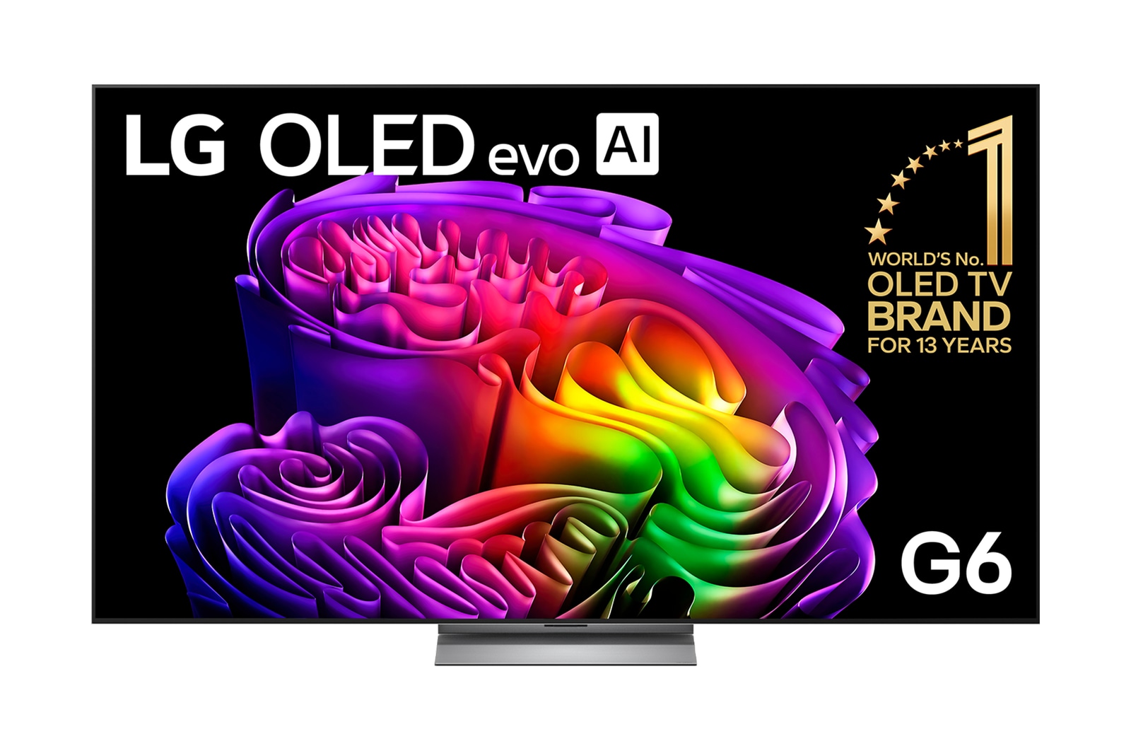 Front view of 83 Inch LG OLED evo AI G6 4K Smart TV 2026 OLED83G6PSB