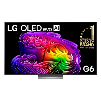 Front view of 83 Inch LG OLED evo AI G6 4K Smart TV 2026 OLED83G6PSB