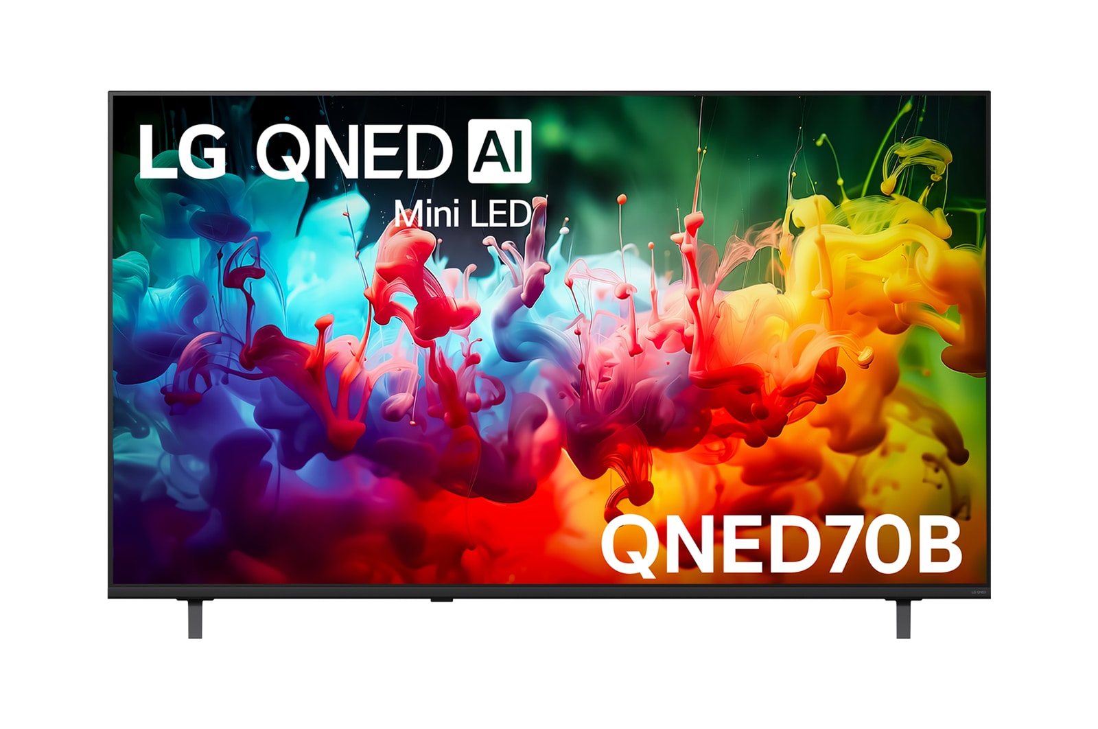 Front view of 65 Inch LG QNED AI QNED70 Mini LED 4K Smart TV 2026 65QNED70BSA