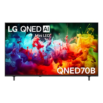 Front view of 65 Inch LG QNED AI QNED70 Mini LED 4K Smart TV 2026 65QNED70BSA