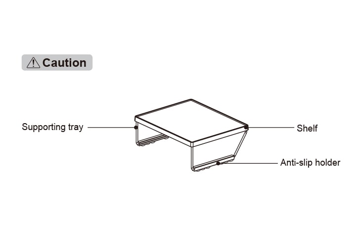 "Take care not to drop the tray while in use as it may break Do not store in the freezer or in a space where the temperature can go below 32F 0C Do not remove the lid from the case or the rubber attached to the bottom Pull out only one drawer at a time Pulling out both drawers simultaneously may cause the case to tip forward and fall from the shelf"