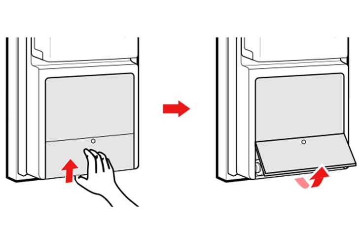 Open the water filter cover