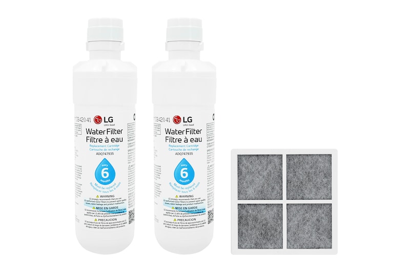 Front view of LG LT1000P2 & AF120S Refrigerator Water Filter and Air Filter Bundle AGF30556710
