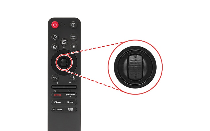 To use the Magic Remote, first pair it with your TV 1 Put batteries into the Magic Remote and turn the TV on 2 Point the Magic Remote at your TV and press the Wheel OK on the remote control If the TV fails to register the Magic Remote try again after turning the TV off and back on
