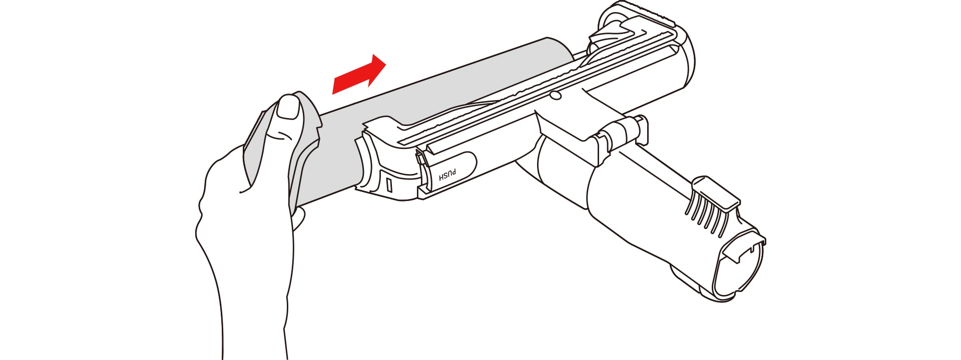 Slide the brush back into the nozzle until it clicks into place