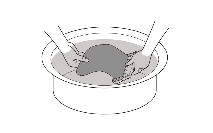 Turn the net inside out to clean the filter and rinse it with water
