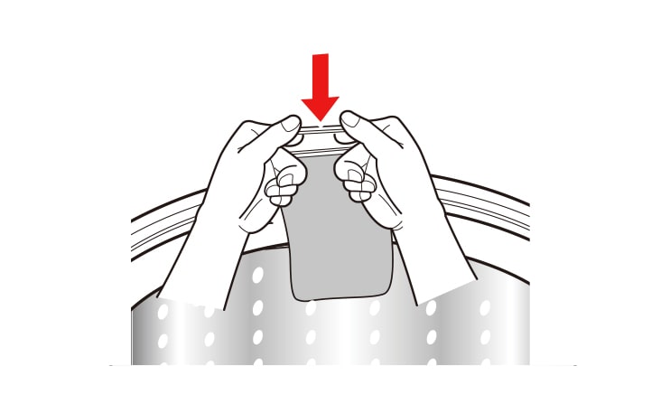 Replace the filter to the original location Push the lip of the filter until a pop sound is heard