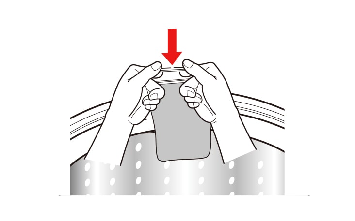 Replace the filter to the original location Push the lip of the filter until a pop sound is heard