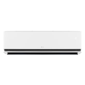 LG ai air conditioner with open vane displaying 18°C