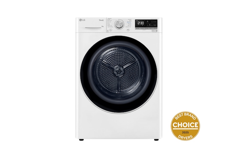 Front view of 8kg Series 5 Heat Pump Dryer - 9 Star DVH5-08W