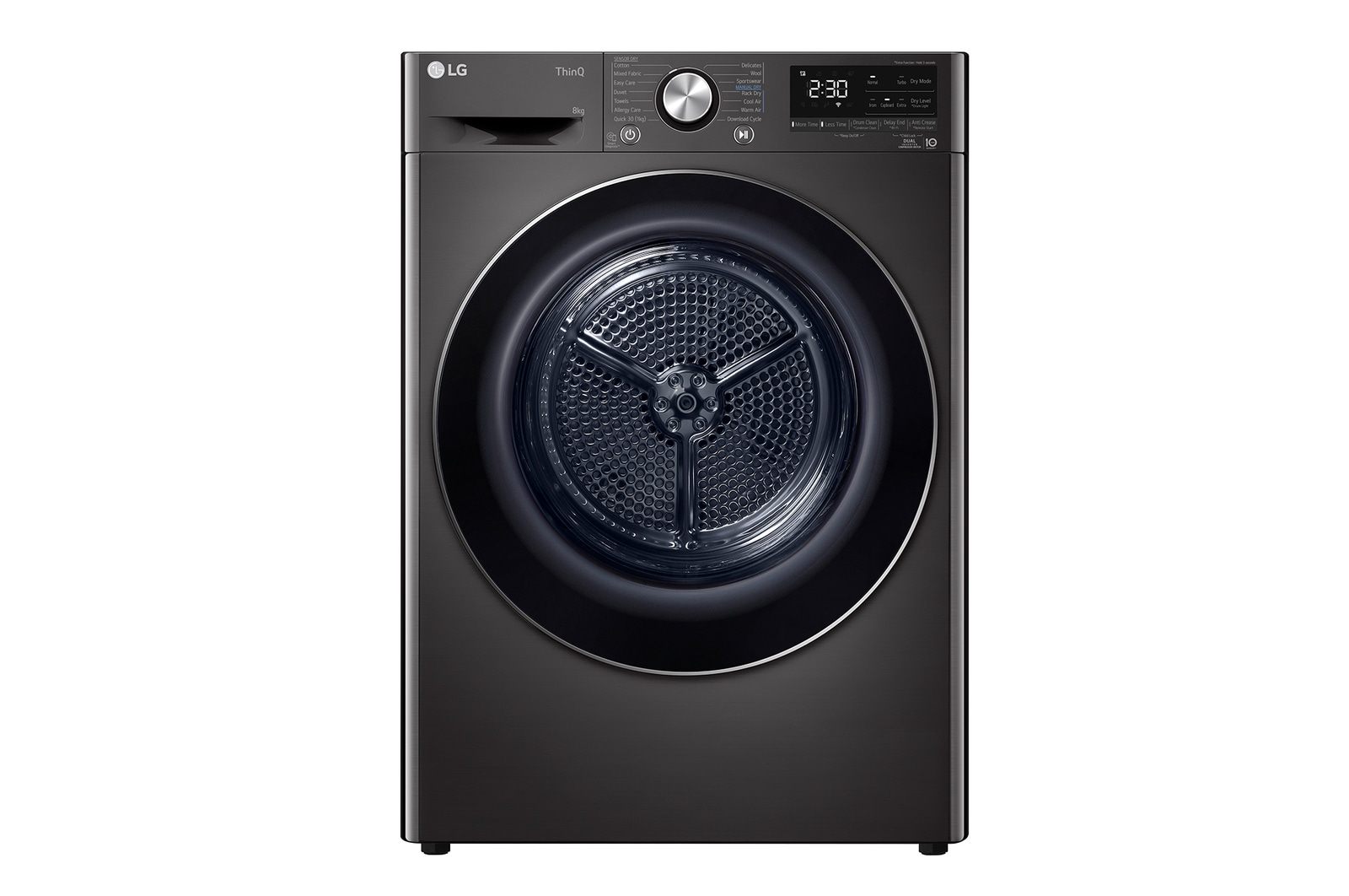 Front view of 8kg Series 9 Heat Pump Dryer - 9 Star DVH9-08B