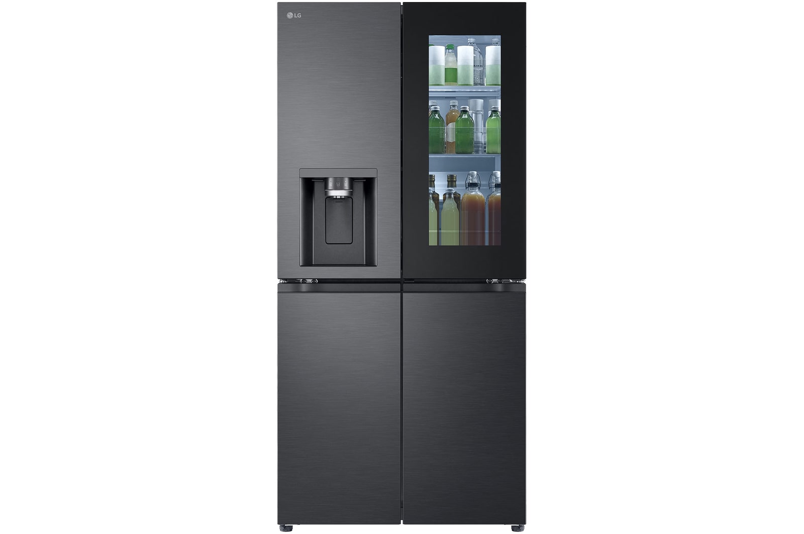Front view of 508L Slim French Door Fridge with InstaViewᵀᴹ GF-V500MBLC