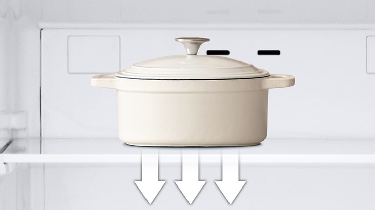 LG top freezer refrigerator special drawer desgined to preserve foods like meat and fish, without needing to frost and defrost.