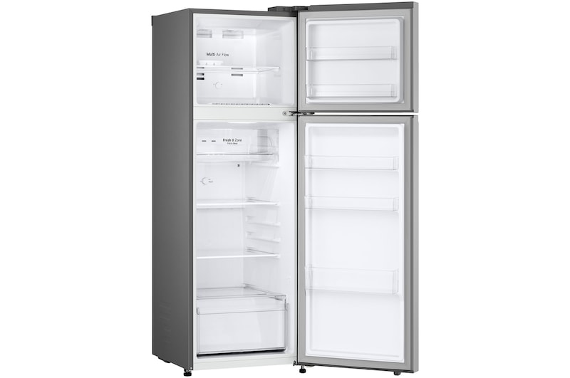Left side all door open LG GT-2SI 266L Top Mount Fridge - Stainless Finish