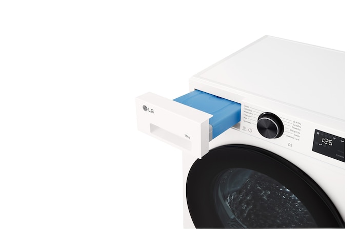 LG DXH3 Heat Pump Dryer detergent drawer pulled open side view
