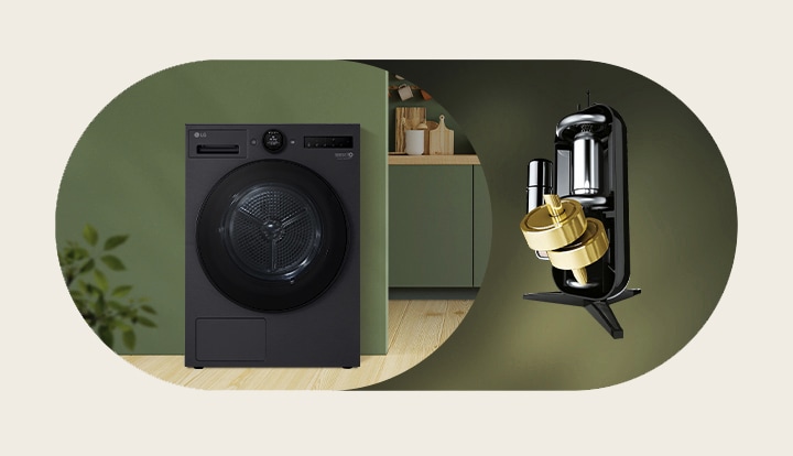 Image of LG heat pump dryer and AI Inverter