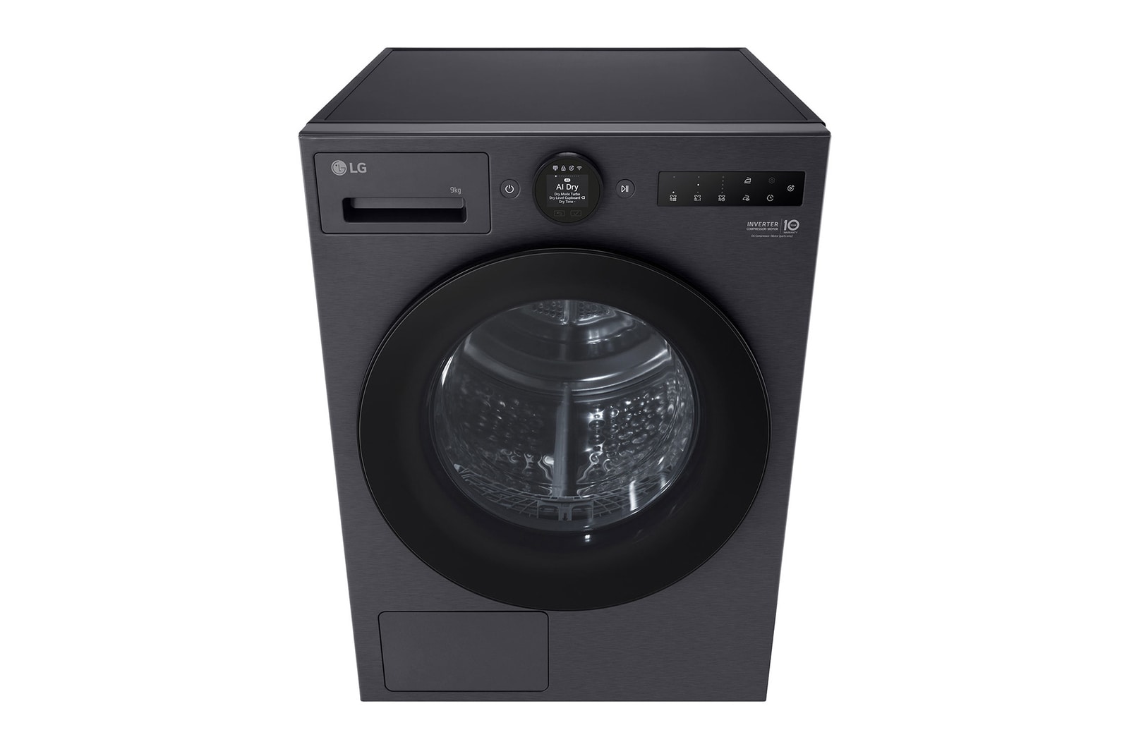 LG 9kg Series 9 Heat Pump Dryer - 9 Star, DXH9-09MB, Front View