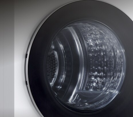 LG dryer's tempered glass door.