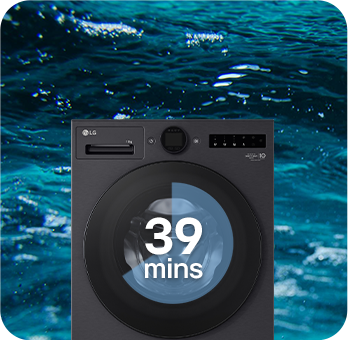 Thirty-nine minutes is written on the washing machine.