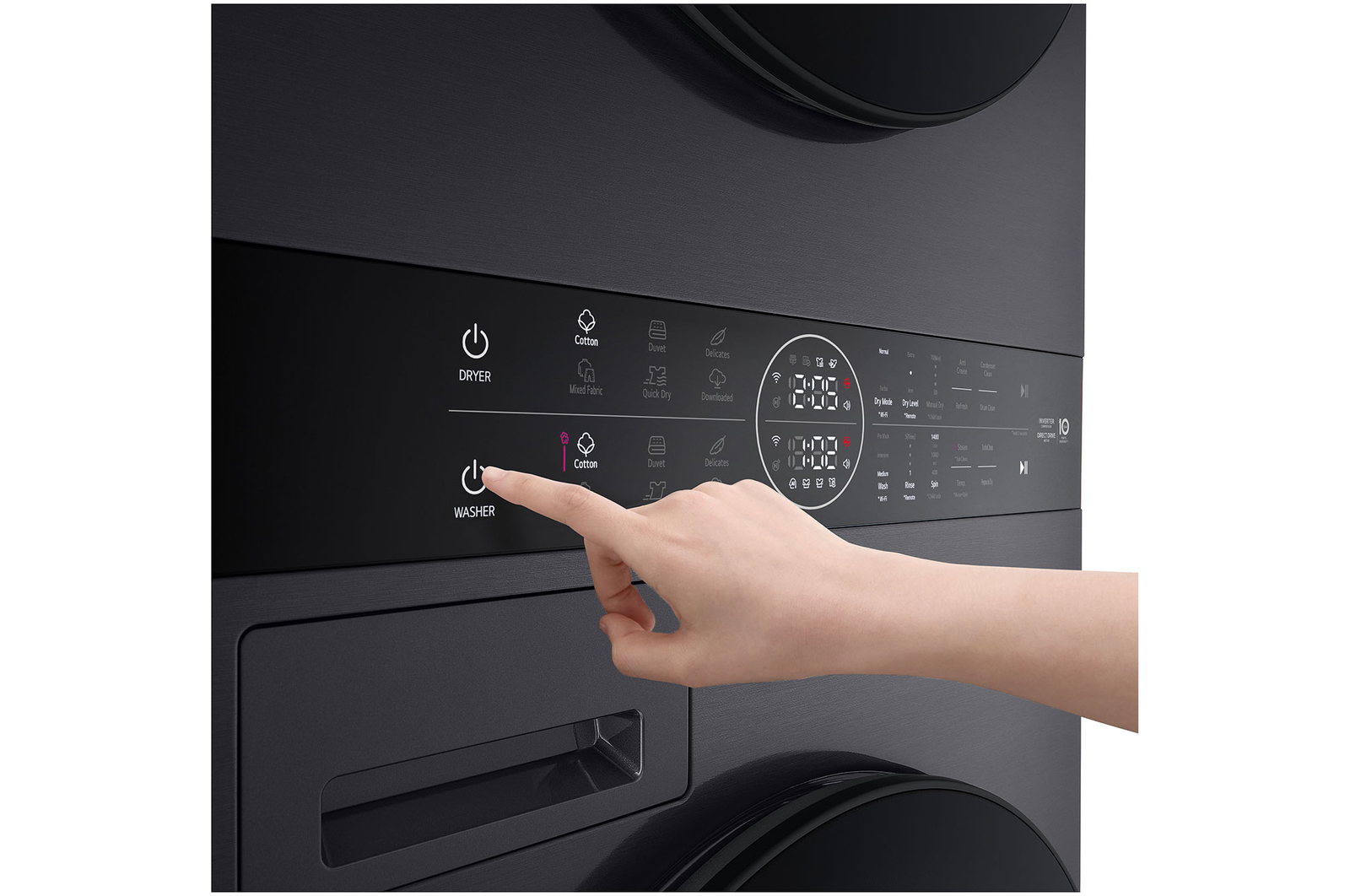 detail of the detergent drawer