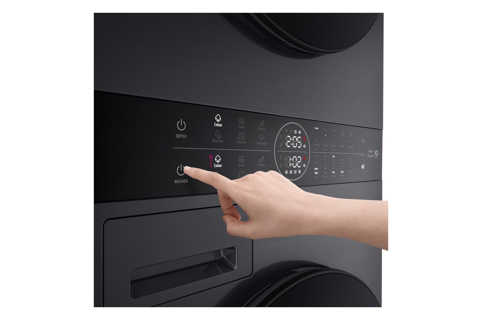 detail of the detergent drawer