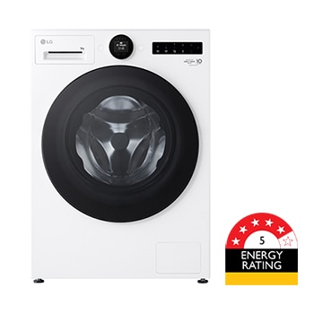 Front view of 9kg Series 9 Front Load Washer - Steam+ WX9-1409W