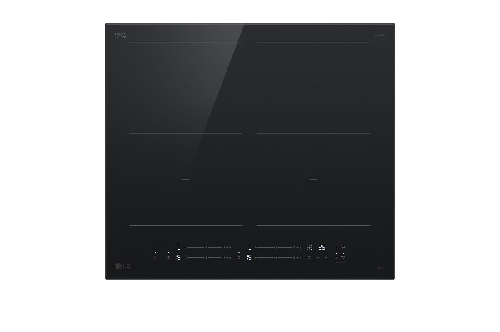 LG 60cm Induction Cooktop, 4 Cook Zones, 2 Flexi, BCI607B4BG