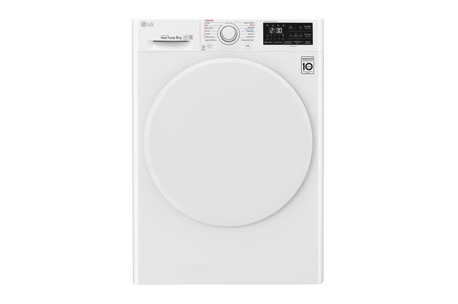 LG 8kg Heat Pump Dryer with Inverter Control, DVH4-08W