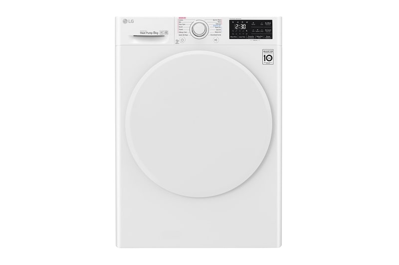 Front view of 8kg Heat Pump Dryer with Inverter Control DVH4-08W