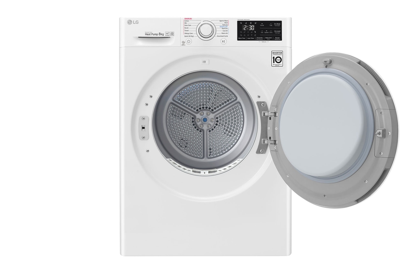 LG 8kg Heat Pump Dryer with Inverter Control, DVH4-08W