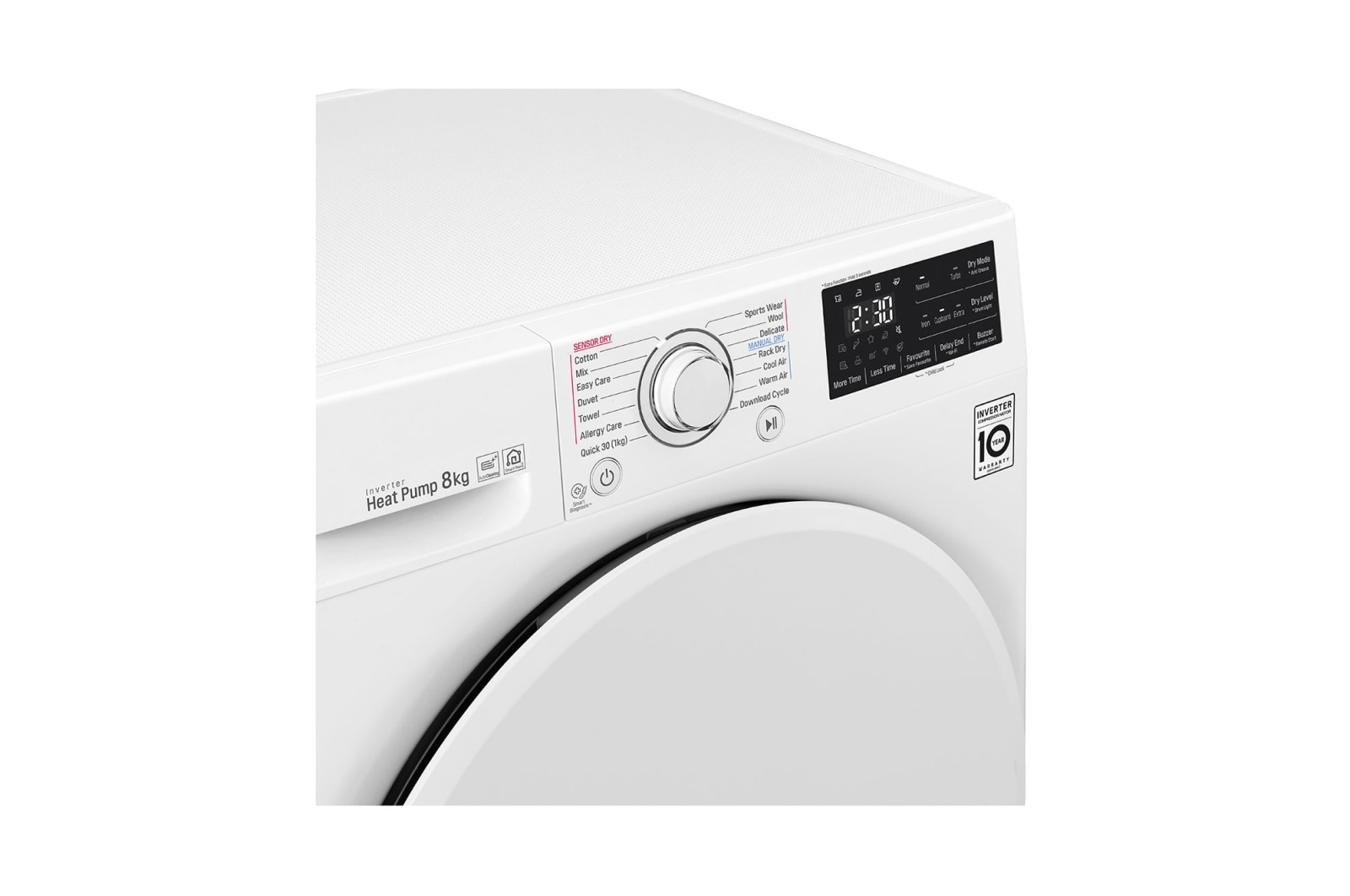 LG 8kg Heat Pump Dryer with Inverter Control, DVH4-08W