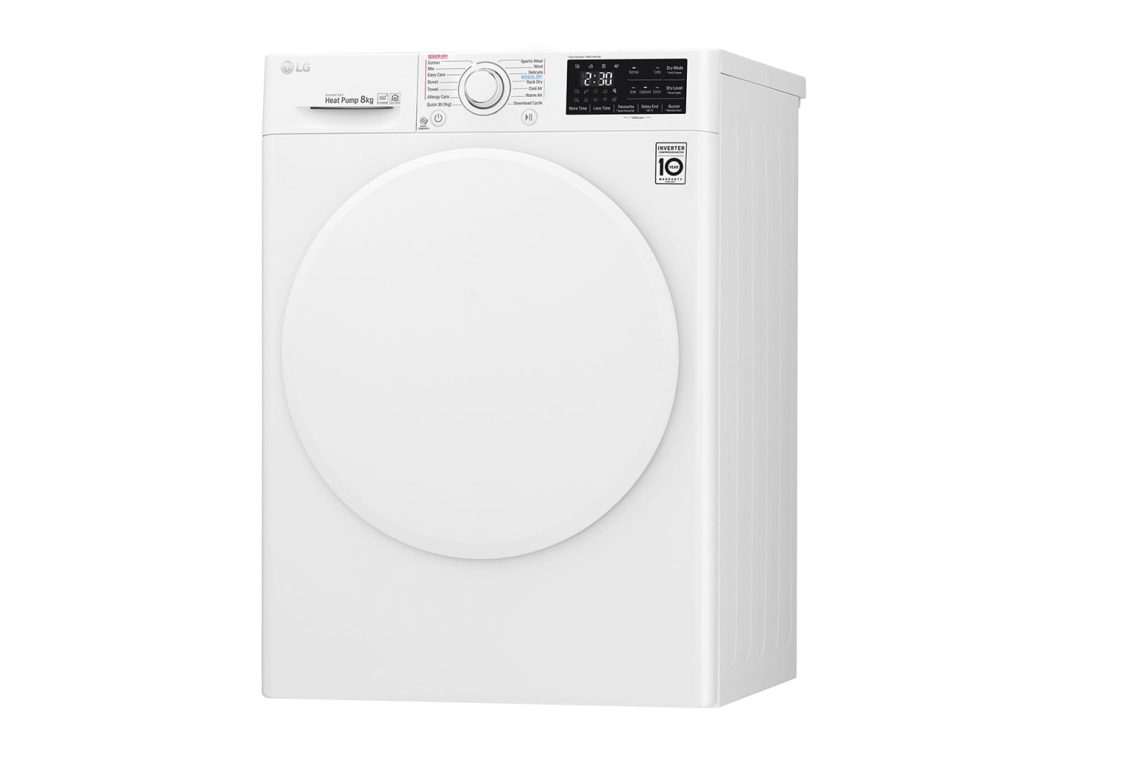 LG 8kg Heat Pump Dryer with Inverter Control, DVH4-08W