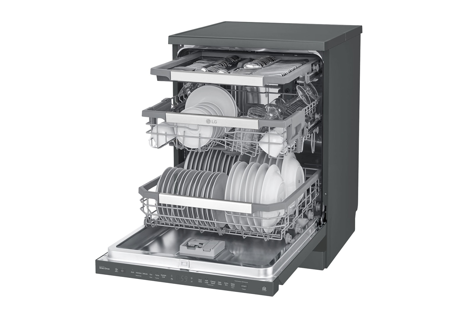 LG 15 Place QuadWash® Dishwasher in Matte Black Finish - Free Standing XD3A15MB, XD3A15MB