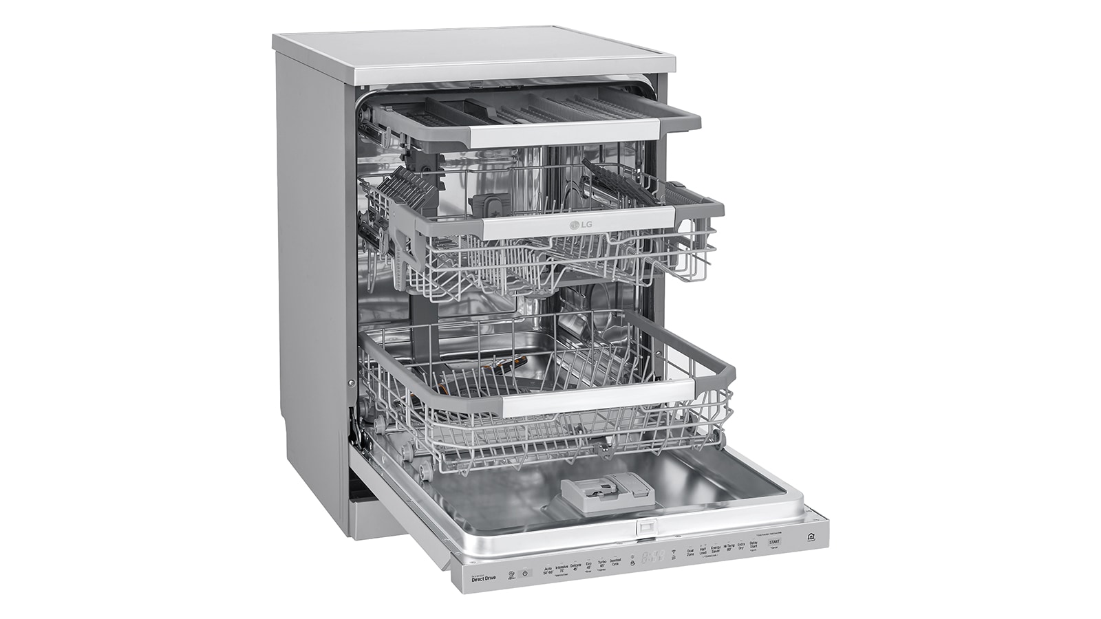 LG 15 Place QuadWash® Dishwasher with Auto Open Dry in Noble Steel Finish - Free Standing, XD3A15NS