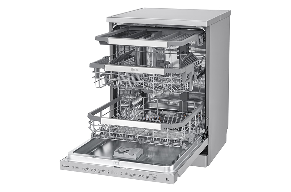 LG 15 Place QuadWash® Dishwasher with Auto Open Dry in Noble Steel Finish - Free Standing, XD3A15NS