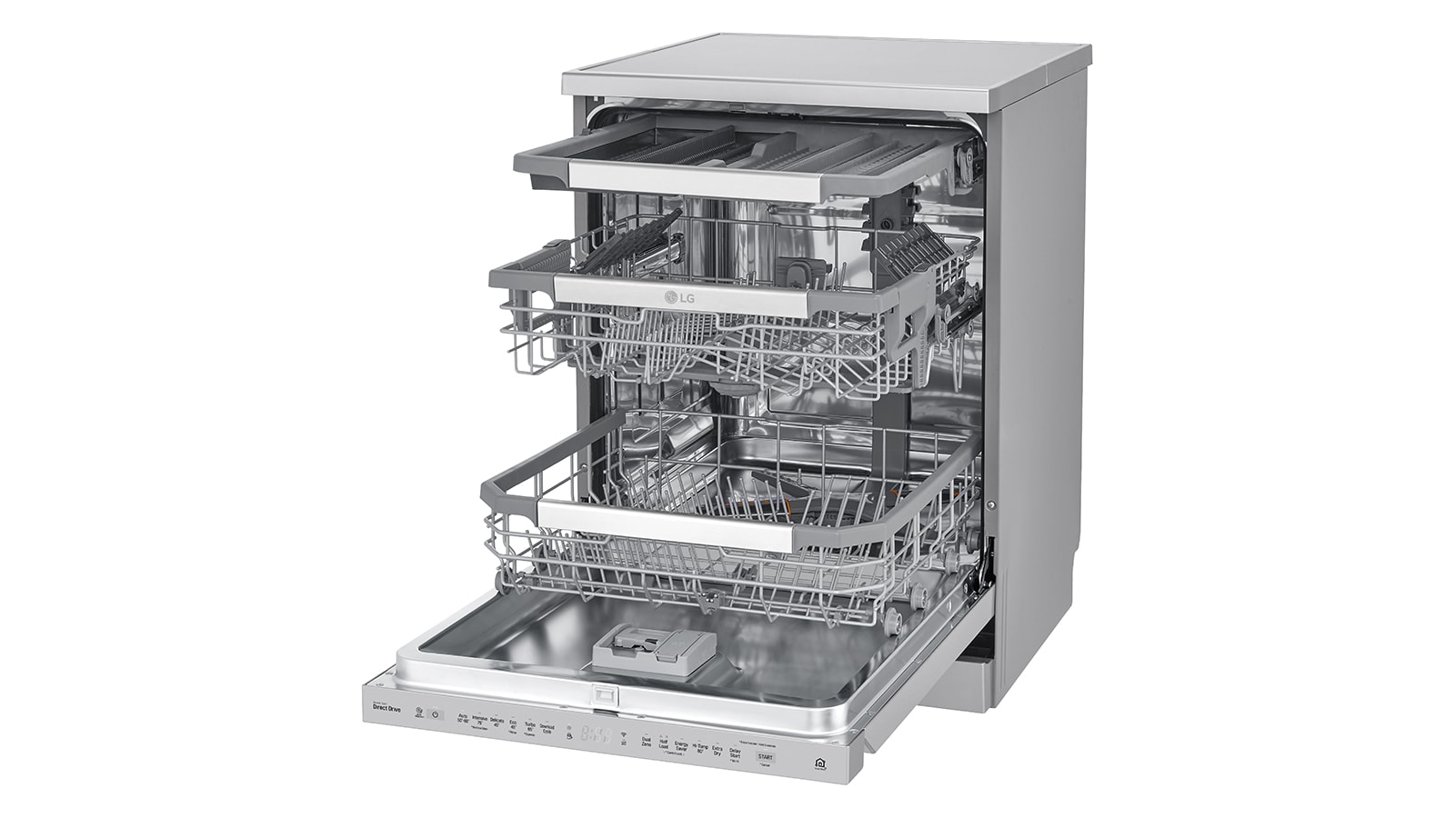 LG 15 Place QuadWash® Dishwasher with Auto Open Dry in Noble Steel Finish - Free Standing, XD3A15NS