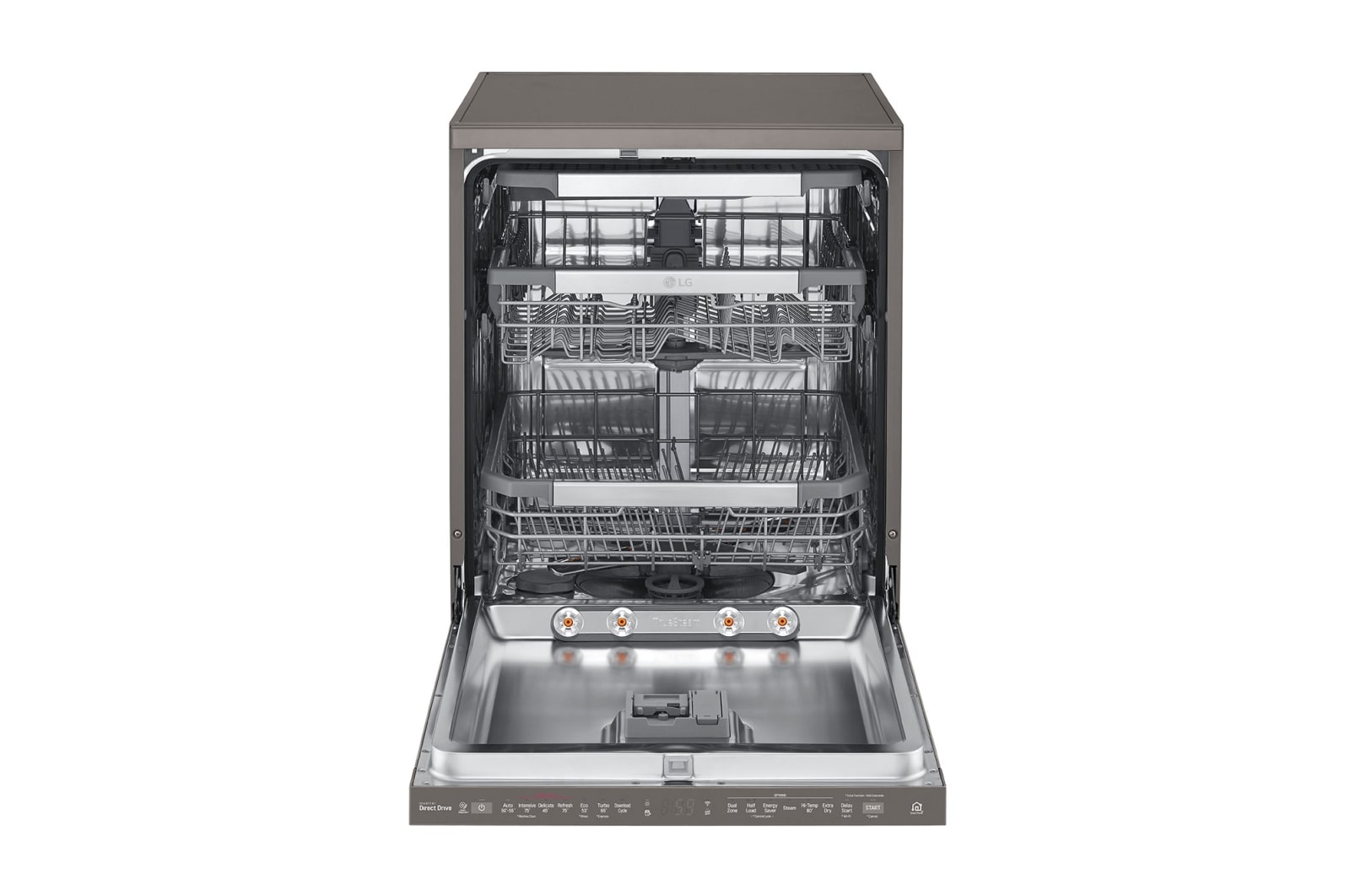 LG 15 Place QuadWash® Dishwasher with Auto Open Dry in Black Stainless Finish with TrueSteam™ - Free Standing, XD3A25BS