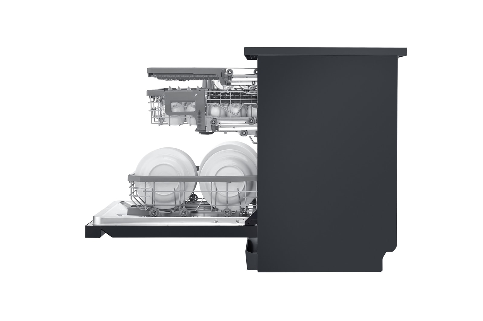 LG 15 Place QuadWash® Dishwasher with Auto Open Dry in Matte Black Finish with TrueSteam™ - Free Standing, XD3A25MB