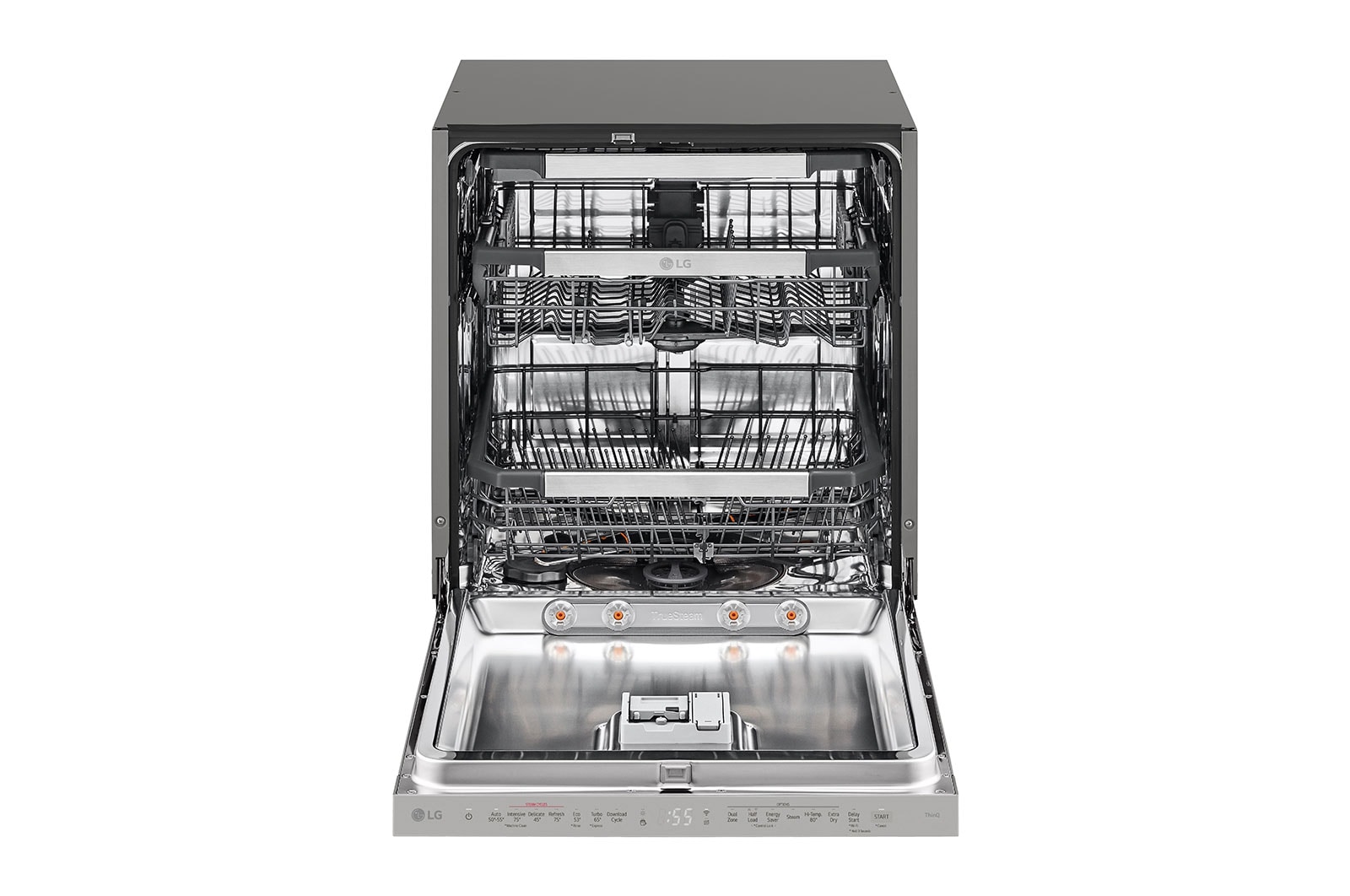 LG 15 Place QuadWash® Dishwasher with Auto Open Dry in Platinum Steel Finish with TrueSteam™ - Built-Under, XD3A25UPS