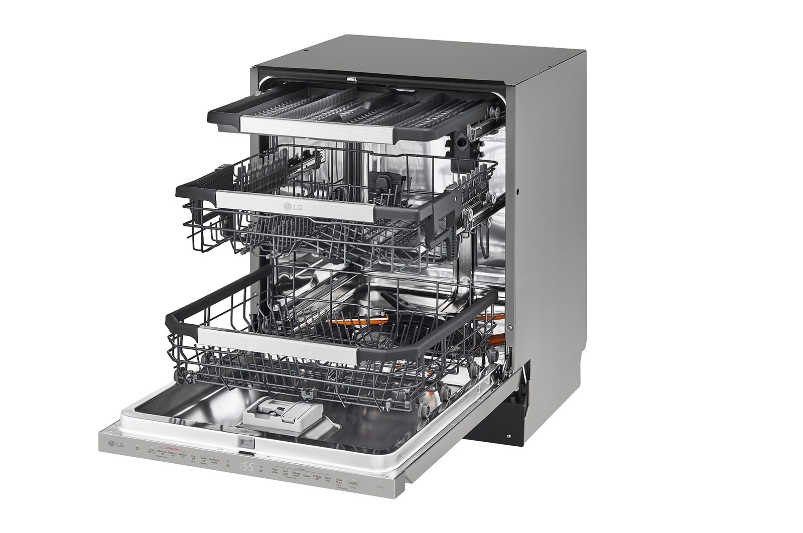 LG 15 Place QuadWash® Dishwasher with Auto Open Dry in Platinum Steel Finish with TrueSteam™ - Built-Under, XD3A25UPS