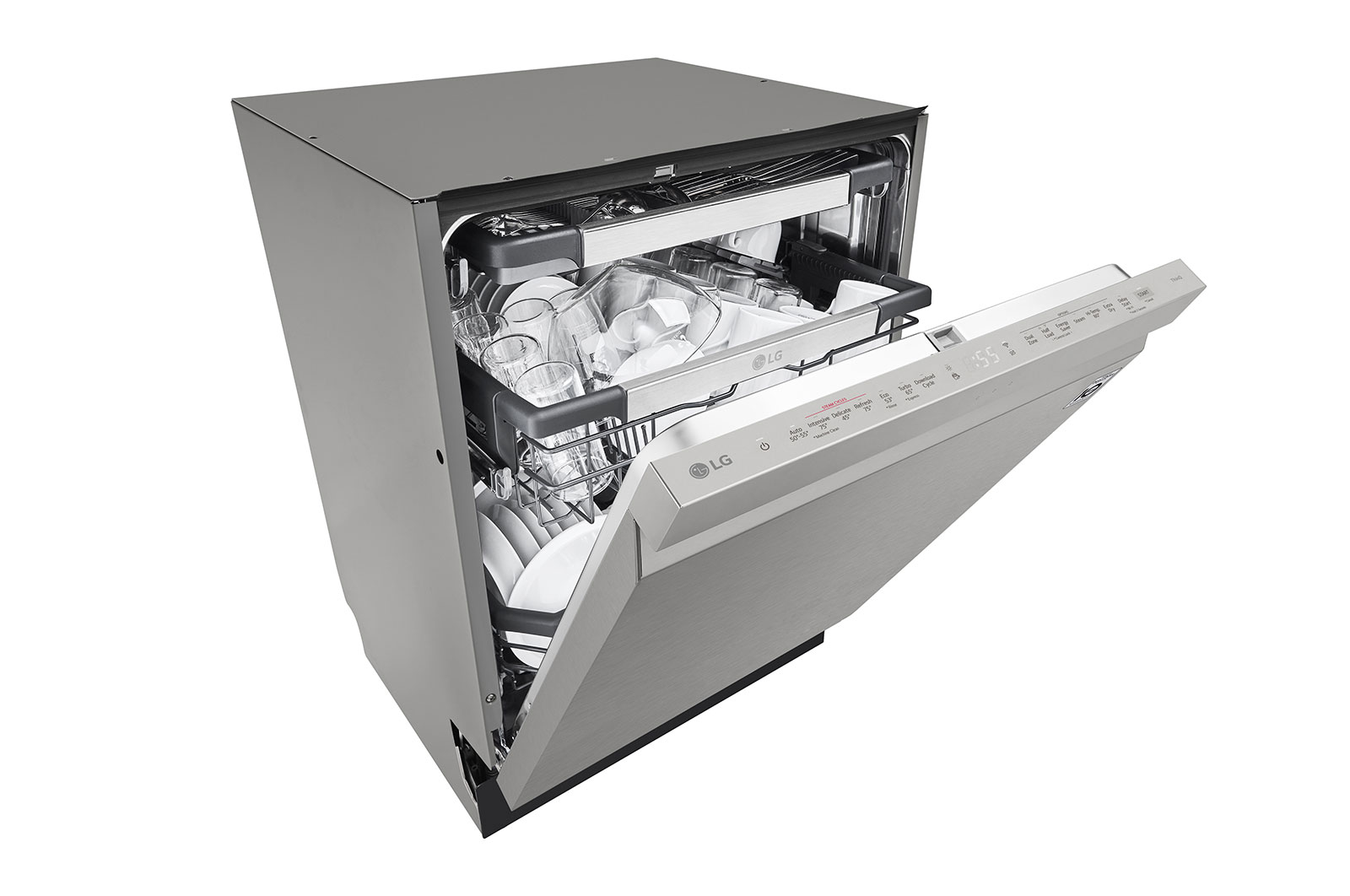 LG 15 Place QuadWash® Dishwasher with Auto Open Dry in Platinum Steel Finish with TrueSteam™ - Built-Under, XD3A25UPS