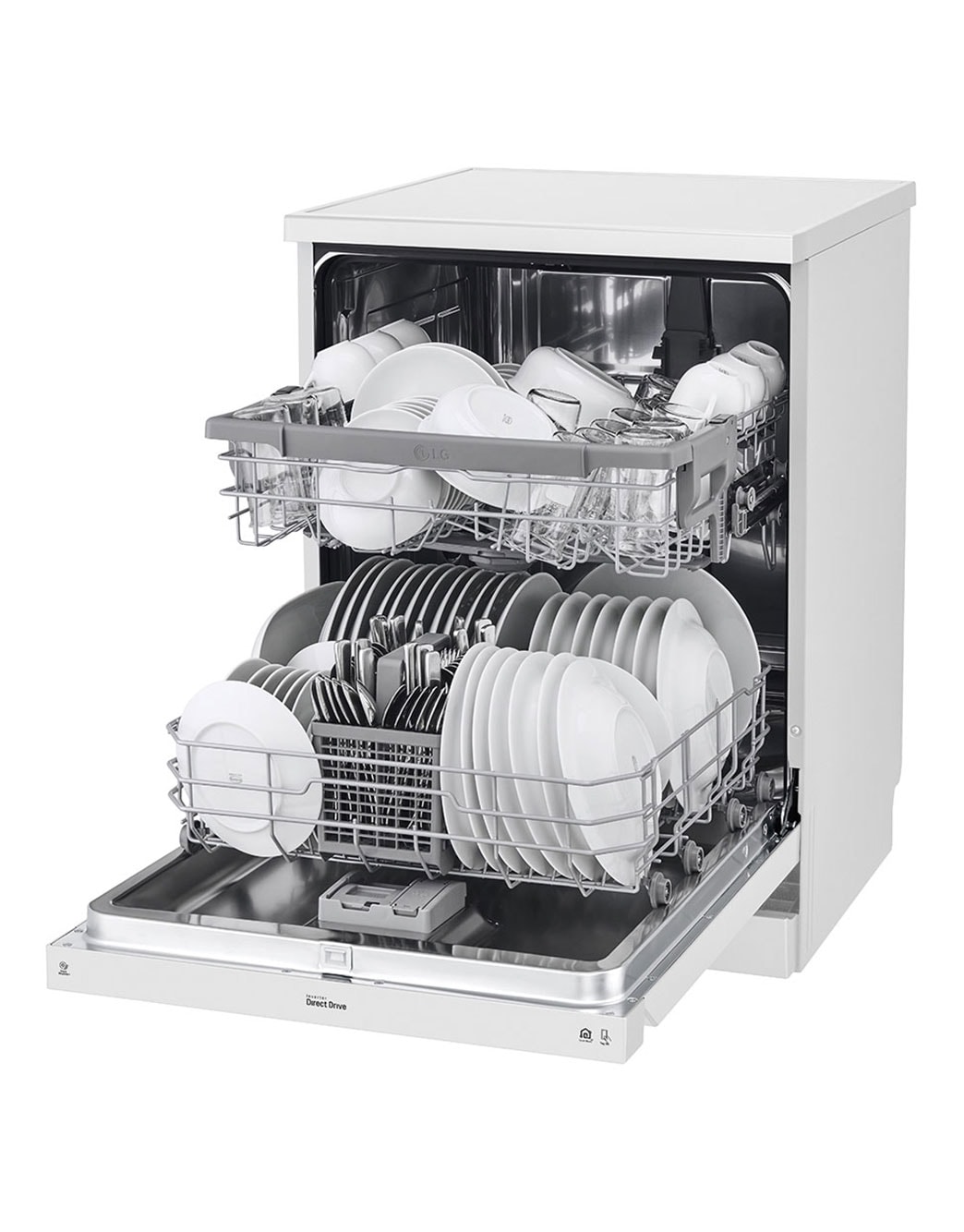 LG 14 Place QuadWash<sup>®</sup> Dishwasher in White Finish - Free Standing, XD5B14WH