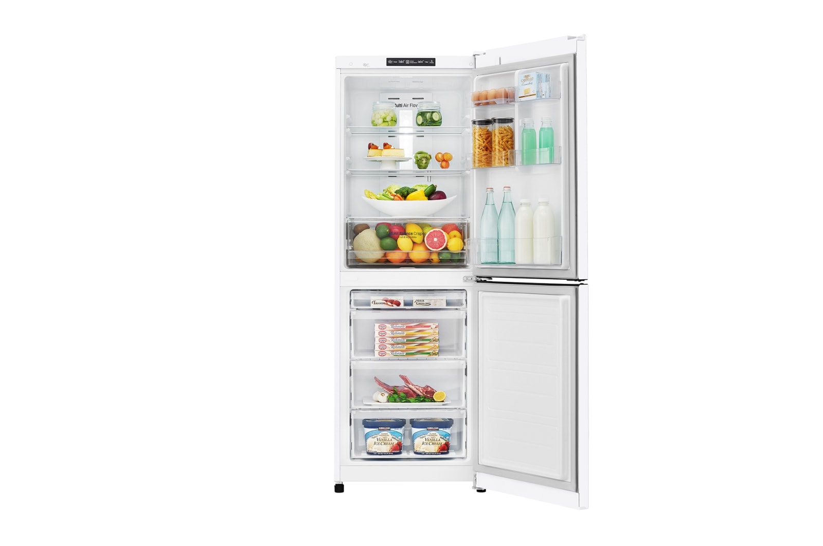 LG 310L Anti-fingerprint White Bottom Mount Fridge, GB-310RWL