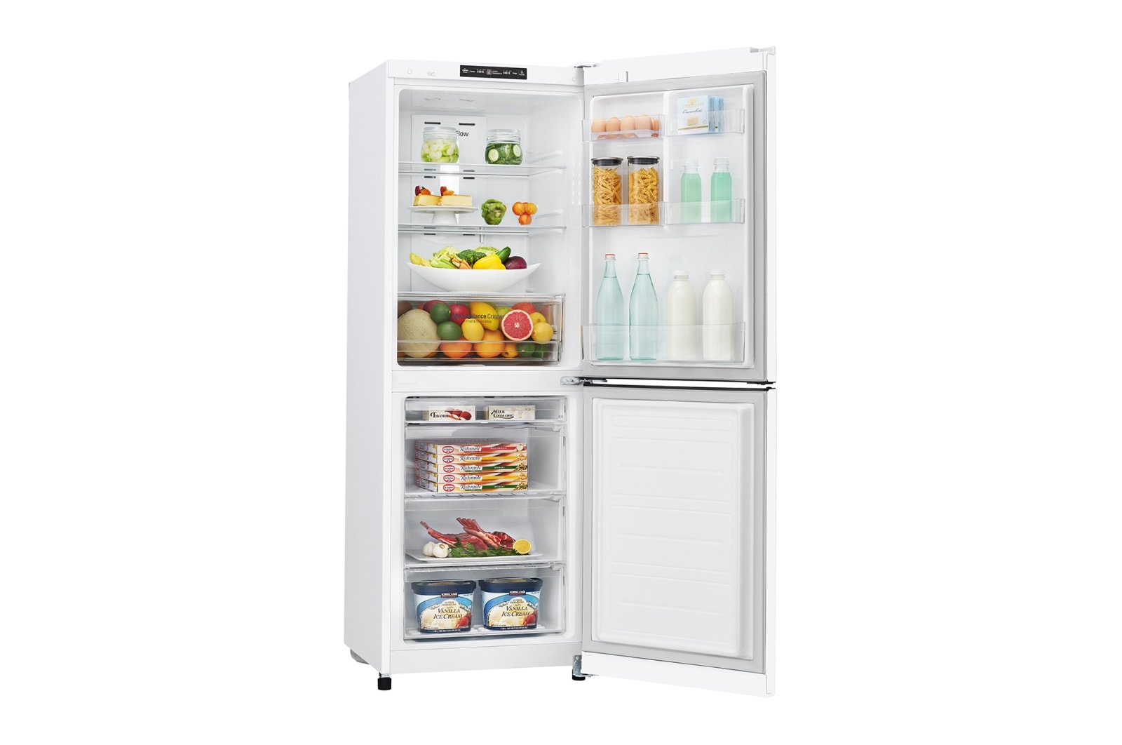 LG 310L Anti-fingerprint White Bottom Mount Fridge, GB-310RWL