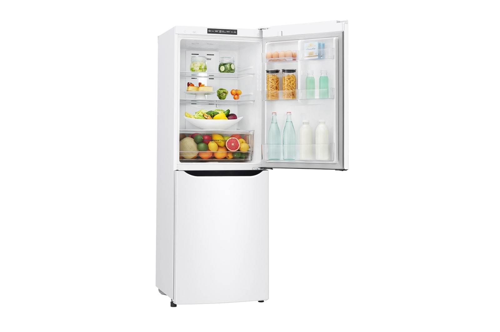 LG 310L Anti-fingerprint White Bottom Mount Fridge, GB-310RWL