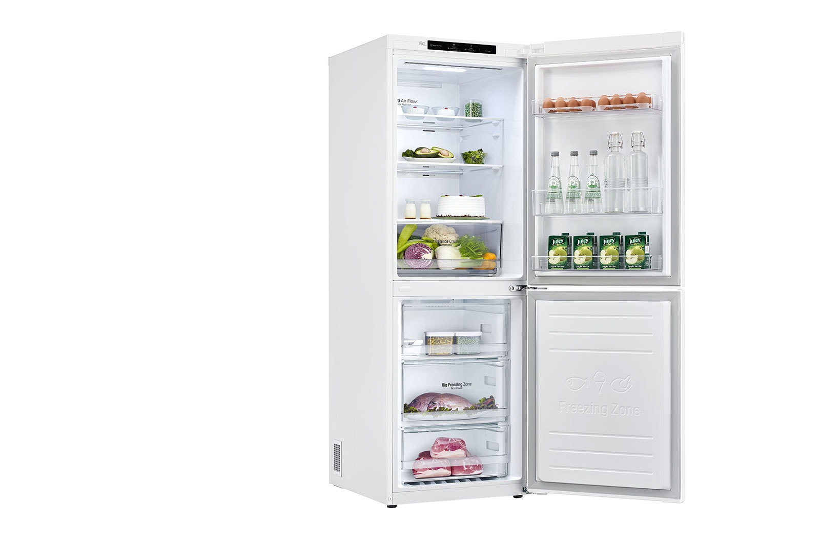 LG 306L Bottom Mount Fridge with Door Cooling in White Finish​, GB-335WL